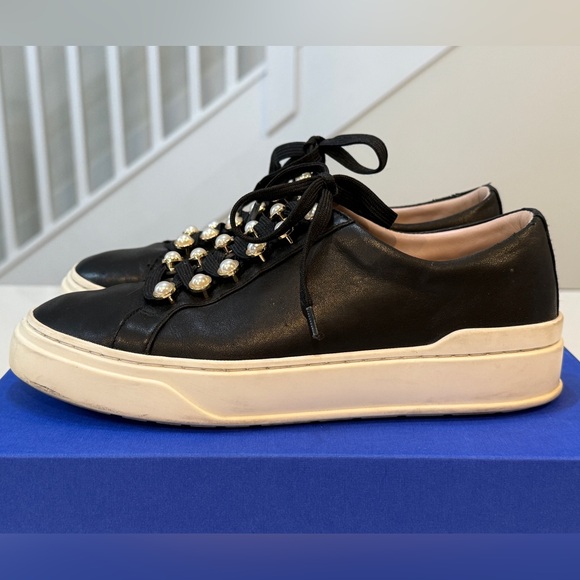 Stuart Weitzman Excelsa Sneakers in black leather size 7 - Picture 5 of 10
